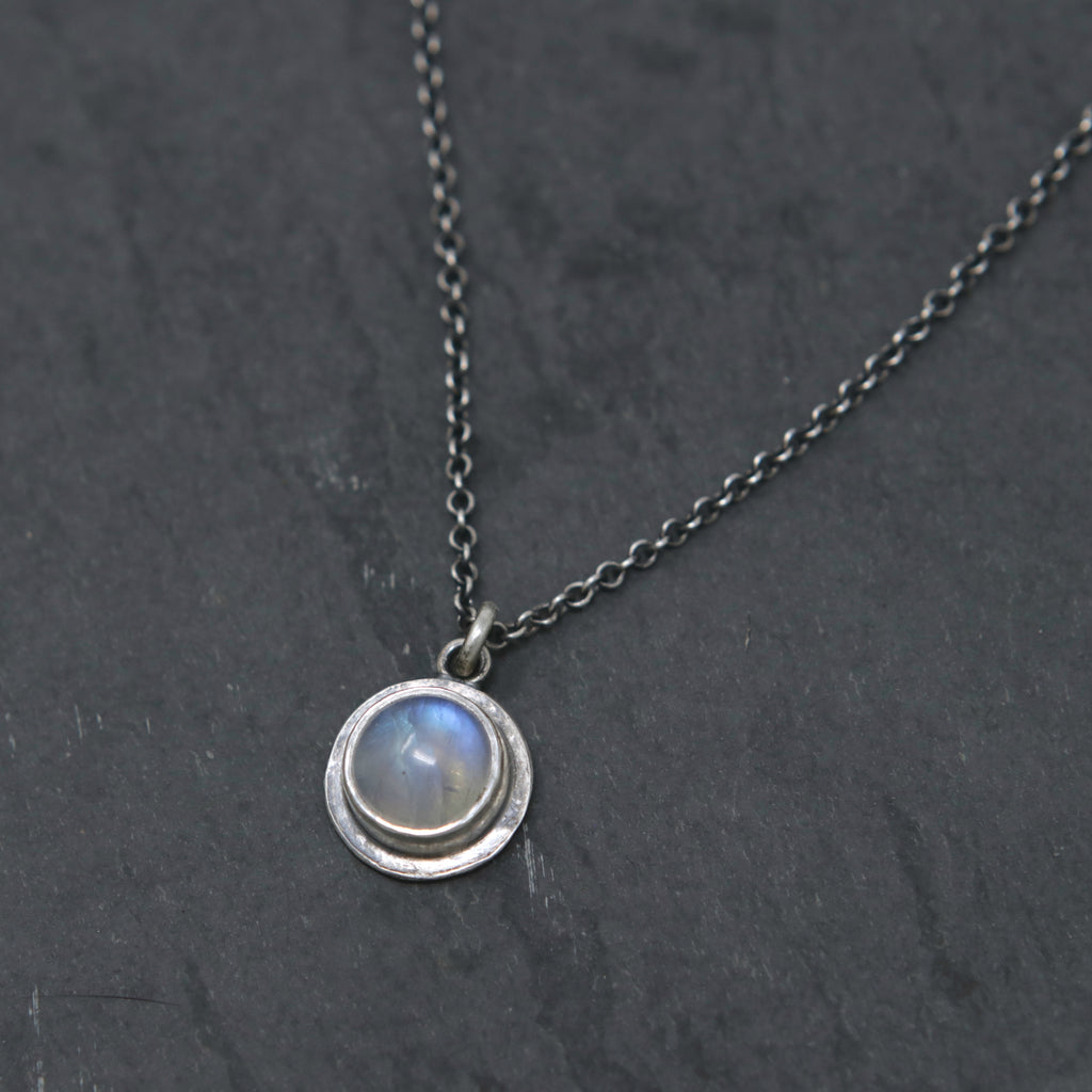Round Moonstone Petal Pendant *Limited