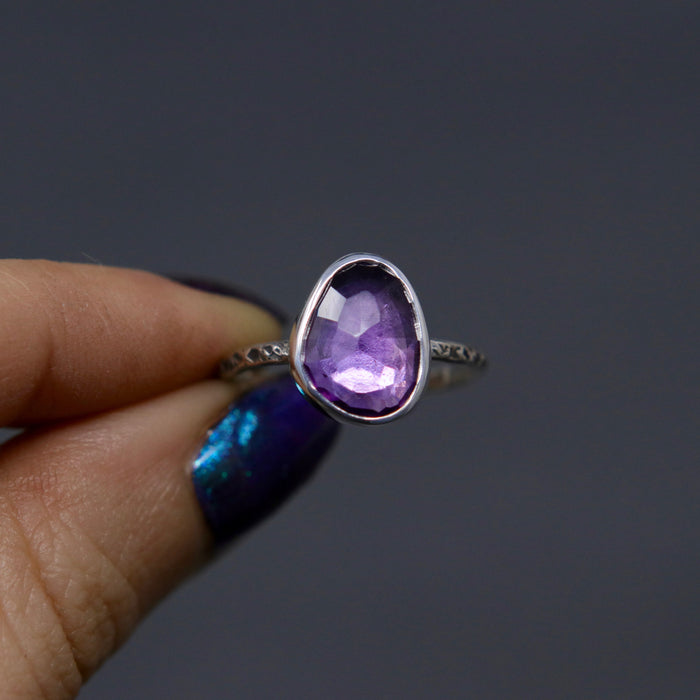 Amethyst Rose Relic Ring - Size 7 OOAK