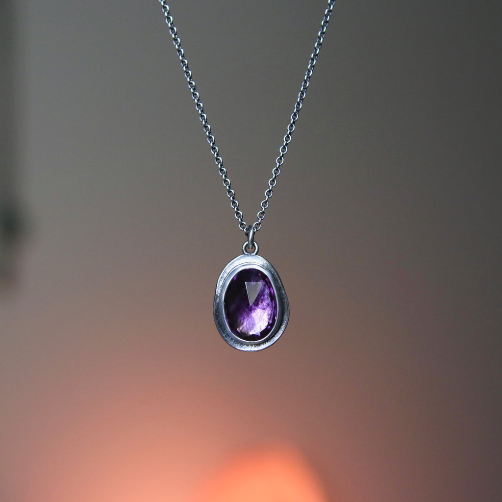 OOAK Amethyst Rose Petal Pendants