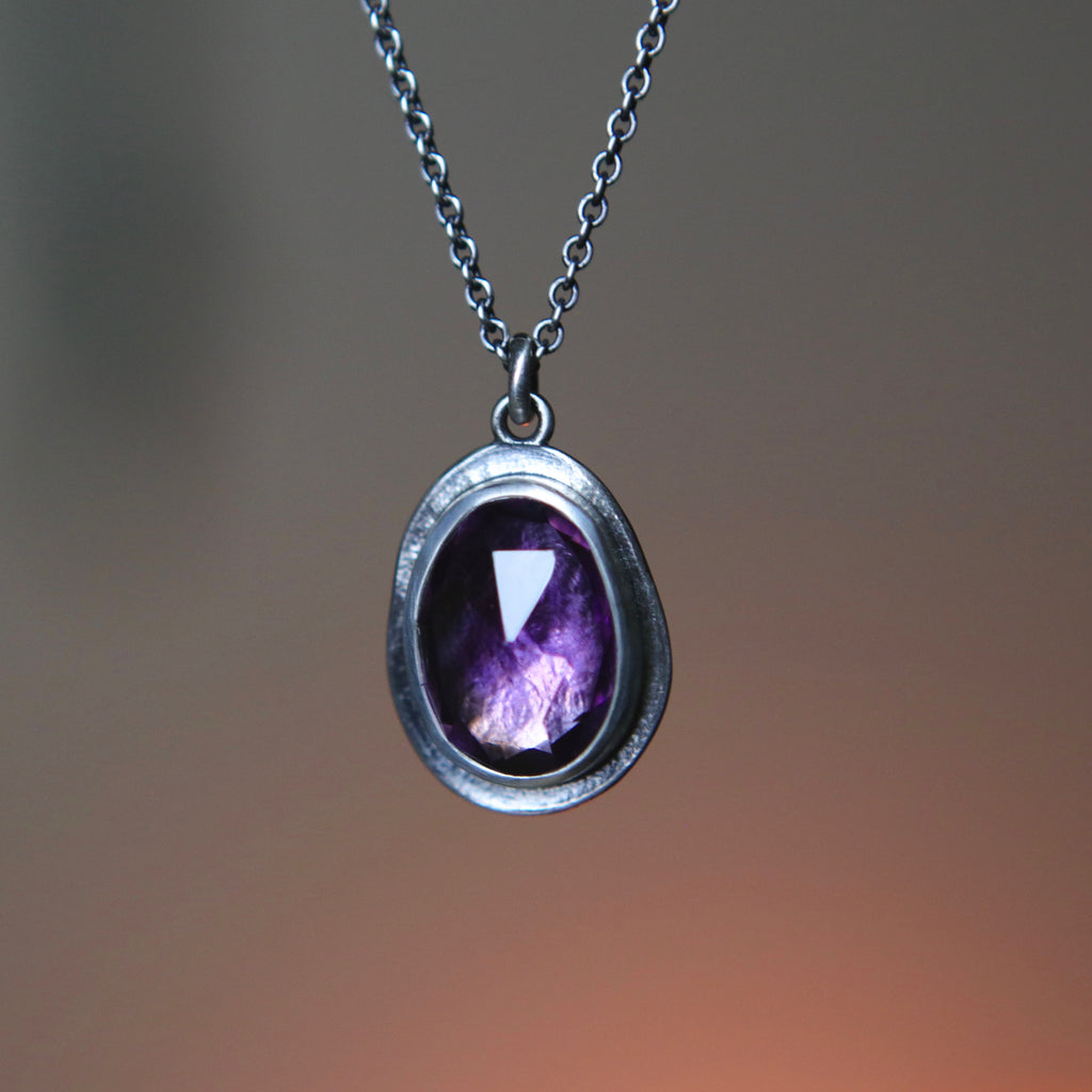 OOAK Amethyst Rose Petal Pendants