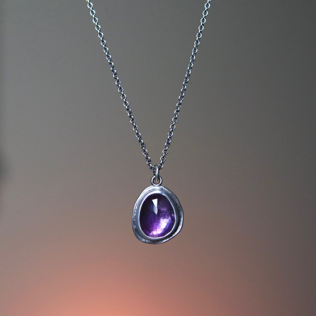 OOAK Amethyst Rose Petal Pendants