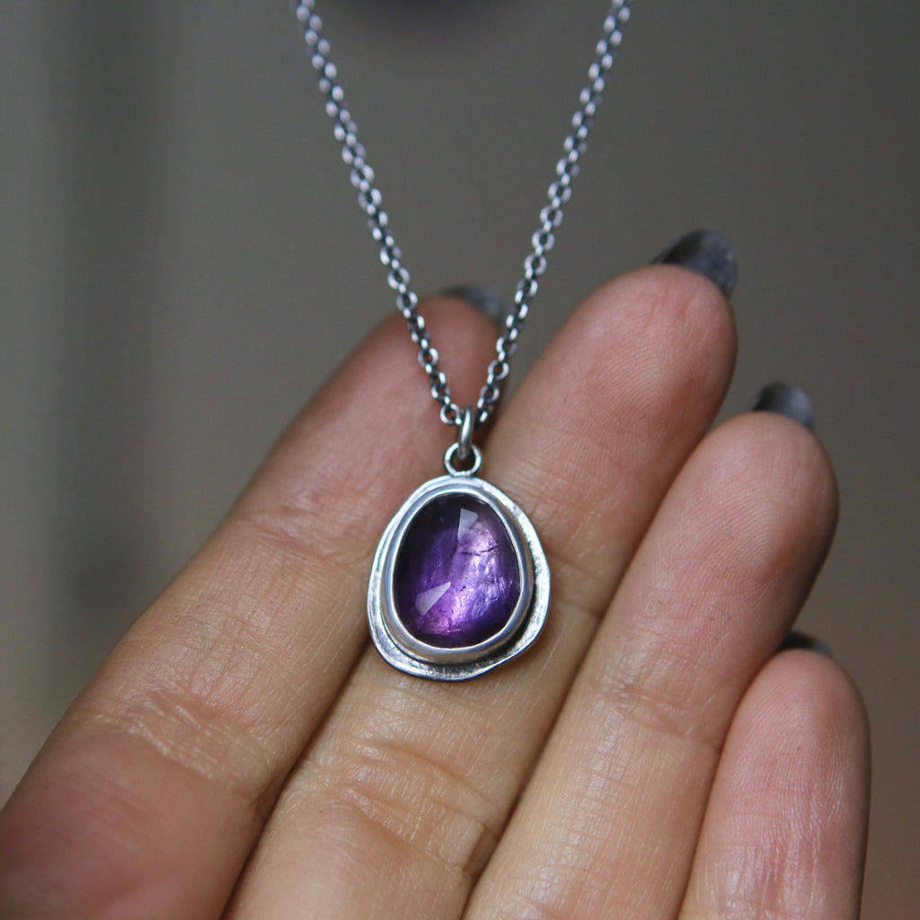 OOAK Amethyst Rose Petal Pendants