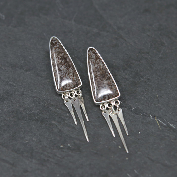 OOAK Snowflake Obsidian Spiritus Fringe Earrings