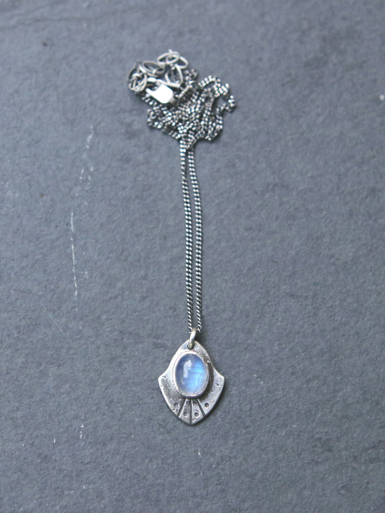 Moonstone Mini Rogue Shield Necklace *Pre-Order*