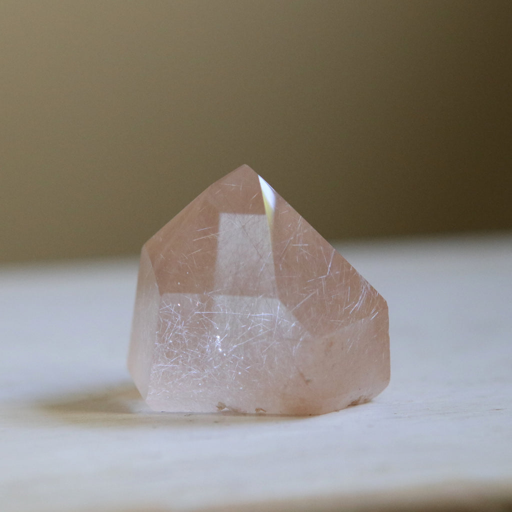 Sakura Blossom Pink Quartz Crystal Point