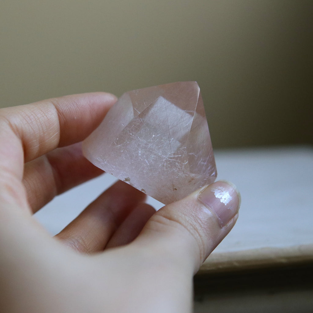 Sakura Blossom Pink Quartz Crystal Point