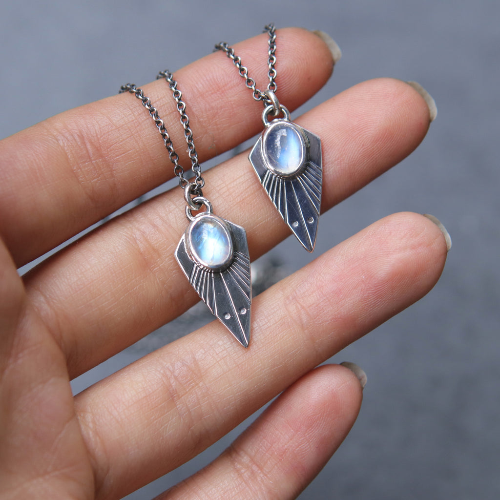 Moonstone Gem Dagger Necklace - *Limited*