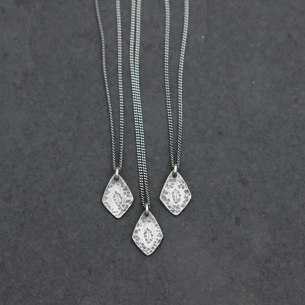 Feather Spade Charm Necklace