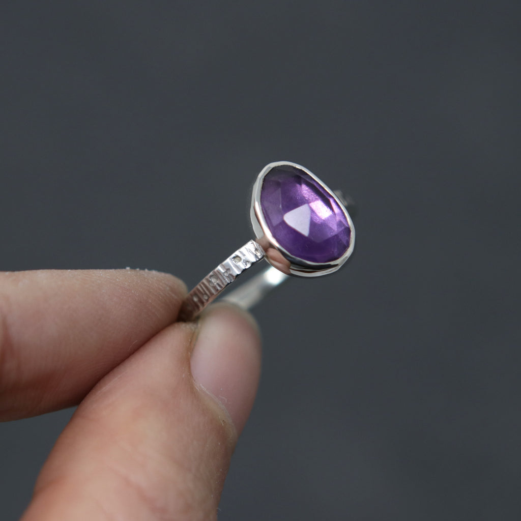 Amethyst Stargazer Ring - Size 7.5 OOAK