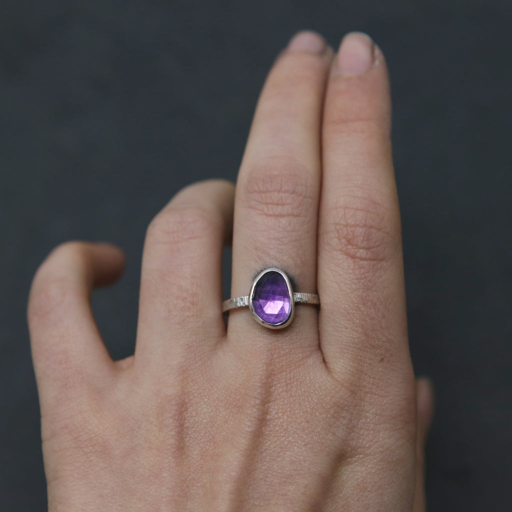 Amethyst Stargazer Ring - Size 7.5 OOAK