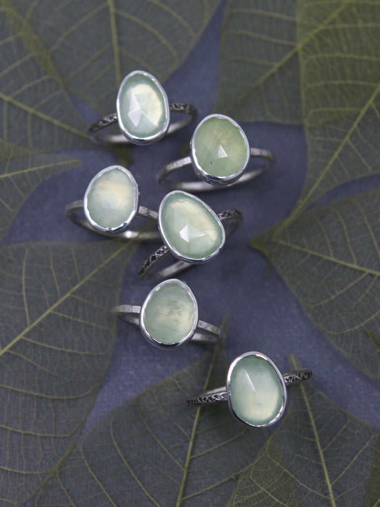 Prehnite Vestige Ring - Size 7.5 OOAK