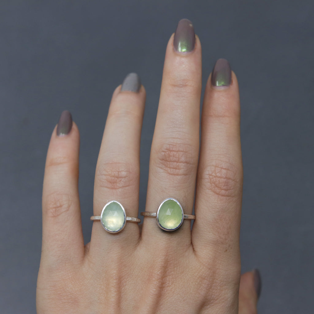 Prehnite Vestige Ring - Size 7.5 OOAK
