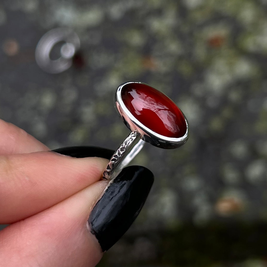 Hessonite Garnet Relic Ring - Size 5.5