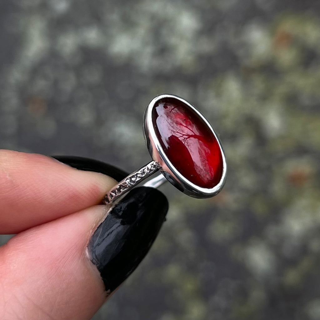 Hessonite Garnet Relic Ring - Size 7