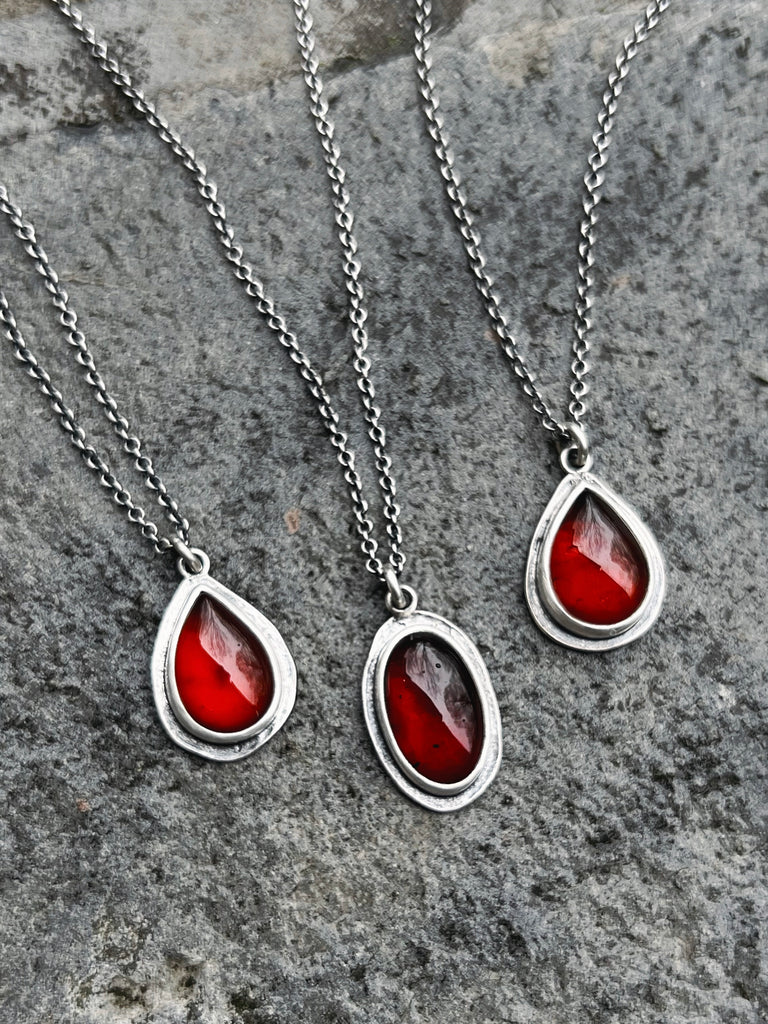 Oval Hessonite Garnet Petal Pendant