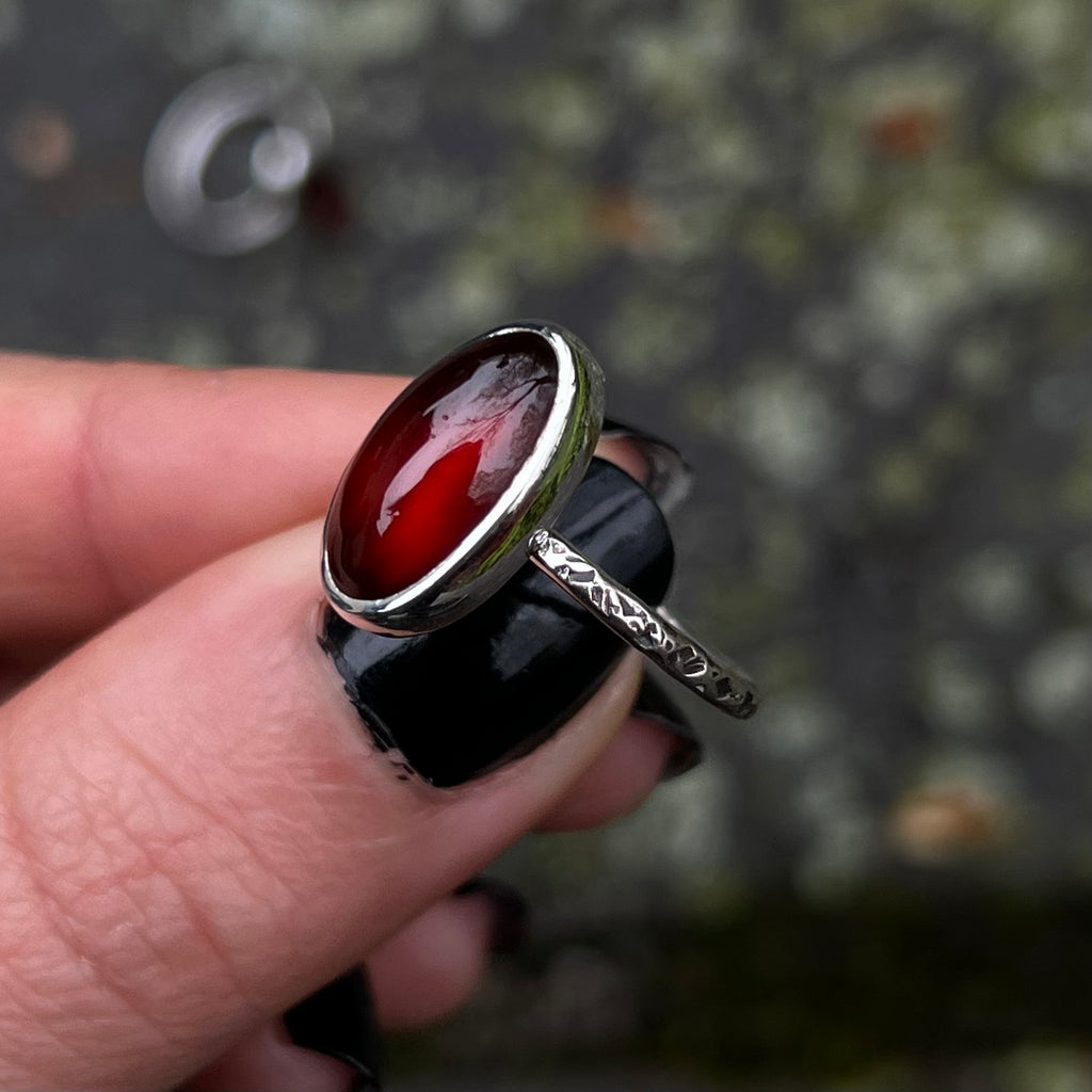 Hessonite Garnet Relic Ring - Size 5.5