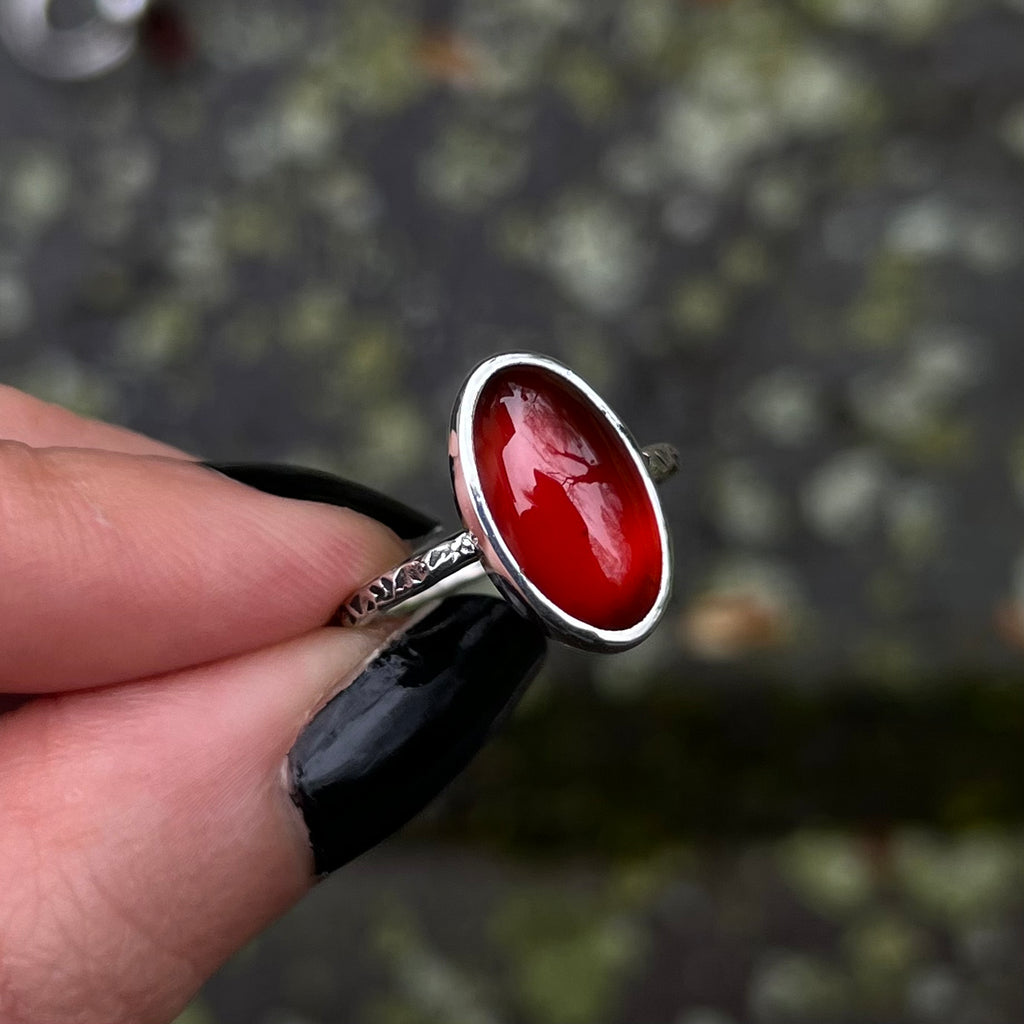 Hessonite Garnet Relic Ring - Size 5.5